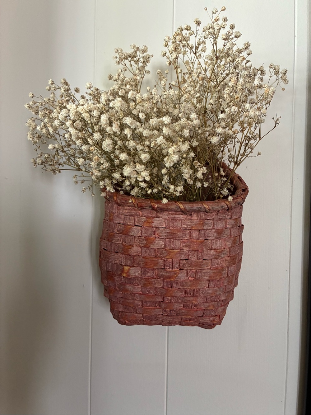 Cottagecore Mauve Hanging Wall Basket